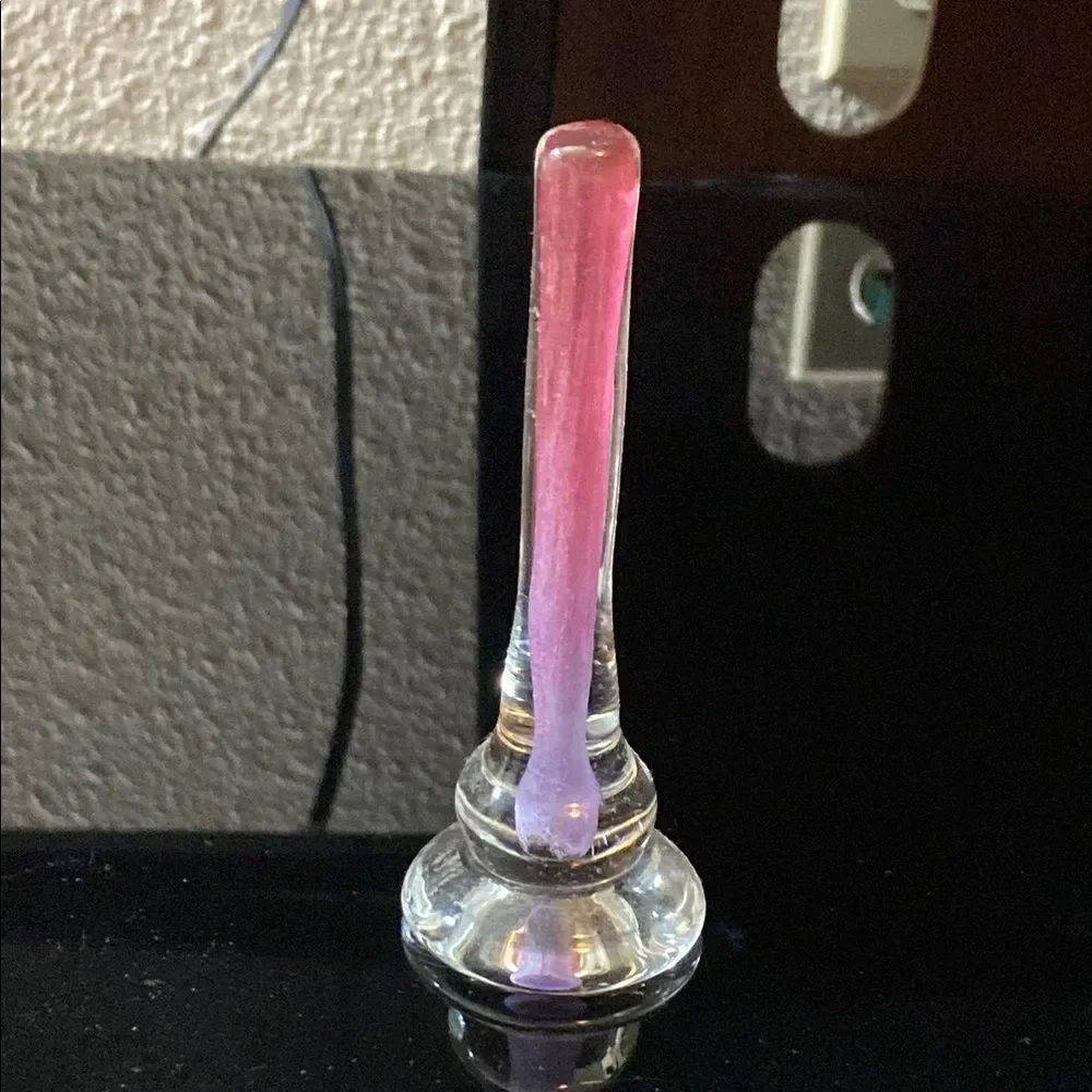 Ring Holder By Lukian Glass Studio Hand Blown By Elegant Pink Glass Ornament